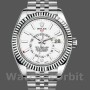 Replica Rolex Sky-Dweller 42mm Heren-326934-Gefleerde rand-Witte wijzerplaat Wit