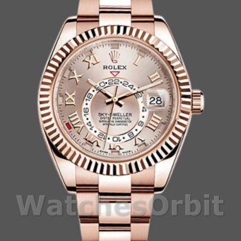Replica Rolex Sky-Dweller 42mm Heren-326935-Sundust-Romeinse Cijfer Wijzerplaat Sundust<br />