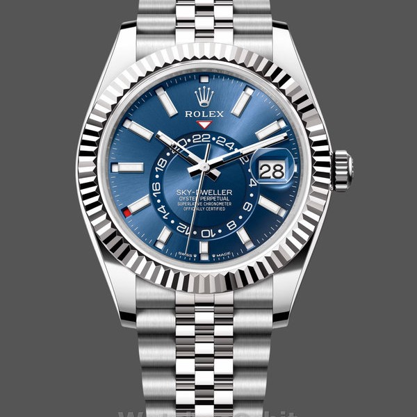 Replica Heren Rolex Sky-Dweller 42mm-m336934 0006-Splinterglas-Blauwe Wijzerplaat