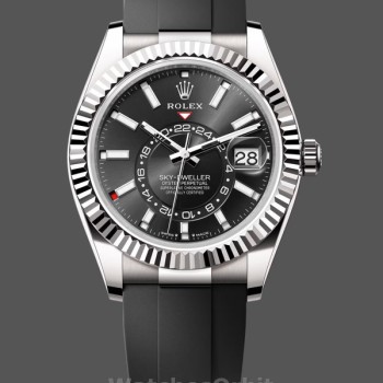 Replica Heren Rolex Sky-Dweller 42-M336239 0002, witgoud, zwarte wijzerplaat