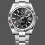 Replica Heren Rolex Sky Dweller 42mm Witte Rolesor Zwarte Wijzerplaat M336934 0007 Heren Zwarte Wijzerplaat