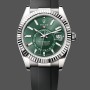 Replica Heren Rolex Sky Dweller 42mm Zwarte Wijzerplaat Rubber Band M336239 0002 Groene Wijzerplaat Heren