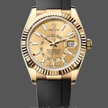 Replica Heren Rolex Sky-Dweller-m336238 0001, 42mm, Geelgoud