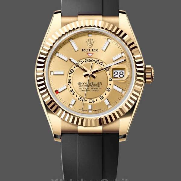 Replica Heren Rolex Sky-Dweller-m336238 0001, 42mm, Geelgoud