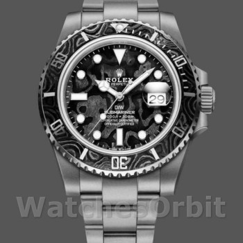 Replica Heren Rolex Submariner-koolstofvezel, Custom Edition, zwart