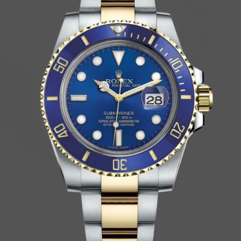 Replica Rolex Submariner Date 40mm Heren-116613LB-Twee Tone-Blue Dial Blauw