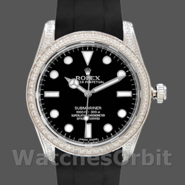 Replica Rolex Submariner 40mm Heren-116610-Zwarte wijzerplaat-Rubberband Zwart