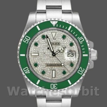 Replica Rolex Submariner 40mm Heren-116610-Diamant Paved Dial-Automatic Diamant Paved