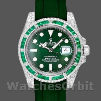 Replica Rolex Submariner 40mm Heren-116610-Groene Wijzerplaat-Rubber Band Groen