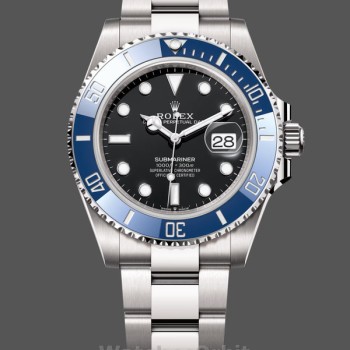 Replica Rolex Submariner 41mm Heren-126610-Blauwe rand-Zwarte wijzerplaat Zwart