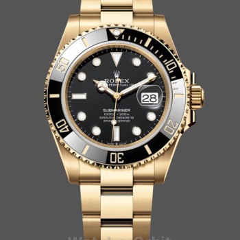 Replica Rolex Submariner 41mm Heren-126618LN Geelgoud-Zwarte Wijzerplaat Zwart