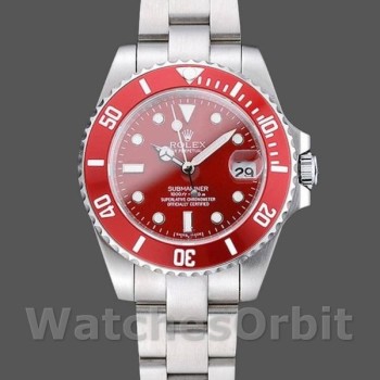 Replica Rolex Submariner 40mm Heren-16610-Roestvrij Staal-Roestvrij Wijzerplaat Rood