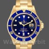 Replica Rolex Submariner 40mm Heren-16618-Geel Goud-Blauwe Wijzerplaat Blauw