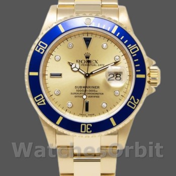 Replica Rolex Submariner 40mm Heren-16618 Geelgoud-Kampagnekleurige Wijzerplaat Champagne