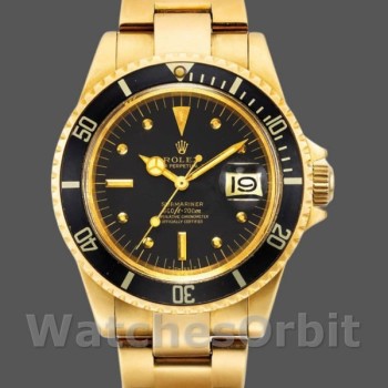 Replica Rolex Submariner 40mm Heren-1680/8-Zwarte Wijzerplaat-Geel Goud Zwart