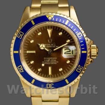 Replica Rolex Submariner 40mm Heren-1680/8-Tropische Wijzerplaat-Geel Goud Tropisch<br />