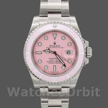 Replica Rolex Submariner Date 40mm Heren-116610LN-Roestvrij Staal-Roze Wijzerplaat Roze