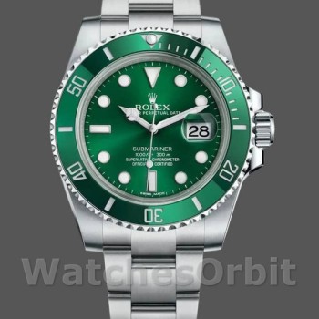 Replica Rolex Submariner Date 40mm Heren-116610LV-Roestvrij Staal-Oyster-Groene Wijzerplaat Groen