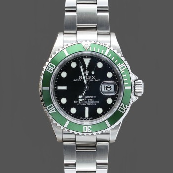 Replica Rolex Submariner 40mm Heren-16610LV-Roestvrij Staal Oyster-Zwarte Wijzerplaat Zwart