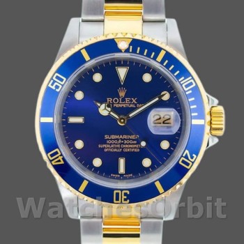 Replica Rolex Submariner Datum 40mm Heren-16613-Blauwe Wijzerplaat Blauw