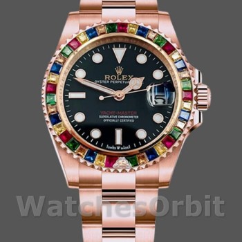 Replica Heren Rolex Yacht-Master-116695, 40mm, Everose goud, zwarte wijzerplaat