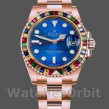 Replica Heren Rolex Yacht-Master 116695-40mm, Everose goud, blauwe wijzerplaat