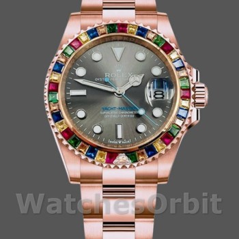 Replica Heren Rolex Yacht-Master-116695, 40mm, Everose Gold, Grijze Wijzerplaat