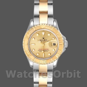 Replica Rolex Yacht-Master 29mm voor dames-169623-Staal & Geelgoud-Kampagne Wijzerplaat Champagne