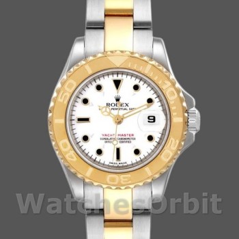 Replica Rolex Yacht-Master 29mm voor dames-169623-Staal & Geelgoud-Witte wijzerplaat