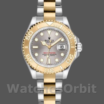 Replica Rolex Yacht-Master 29mm voor dames-169623-Two Tone White