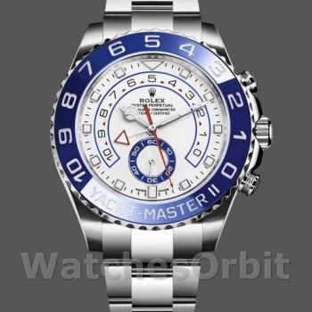 Replica Heren Rolex Yacht-Master II-116680, 44mm, Witte Vierkante Wijzerplaat