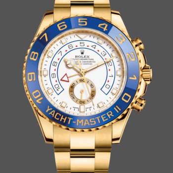 Replica Rolex Yacht-Master II 44mm Heren-116688-Witte Wijzerplaat Wit