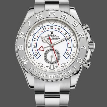 Replica Heren Rolex Yacht-Master II-116689, 44mm, Platina, Witte Wijzerplaat