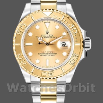 Replica Rolex Yacht-Master 40mm Heren-16623-Staal & Geelgoud-Kampagne Wijzerplaat Champagne