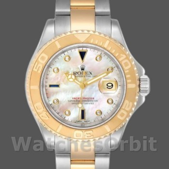 Replica Rolex Yacht-Master 40mm Heren-16623-Staal & Geelgoud-MOP Witte Wijzerplaat