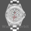 Replica Rolex Yachtmaster 35mm Unisex-168622-Platina-Roestvrij Staal-Zilveren Wijzerplaat Zilver
