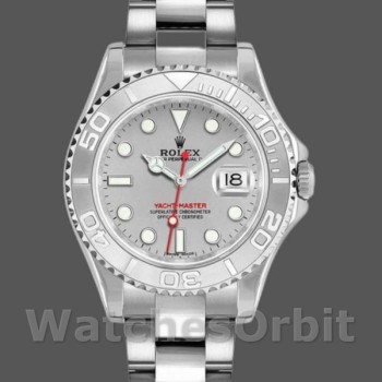 Replica Rolex Yachtmaster 35mm Unisex-168622-Platina-Roestvrij Staal-Zilveren Wijzerplaat Zilver
