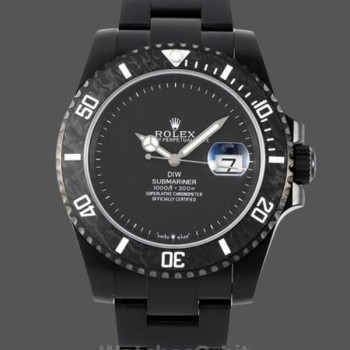 Replica Heren Rolex Submariner DIW Parkiet Edition 41MM Carbon Fiber Bezel Black Dial Zwarte wijzerplaat